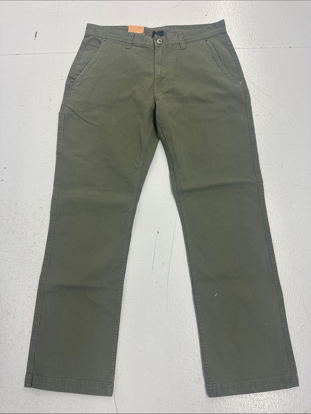 Eddie Bauer Olive Green Straight-Leg Chinos